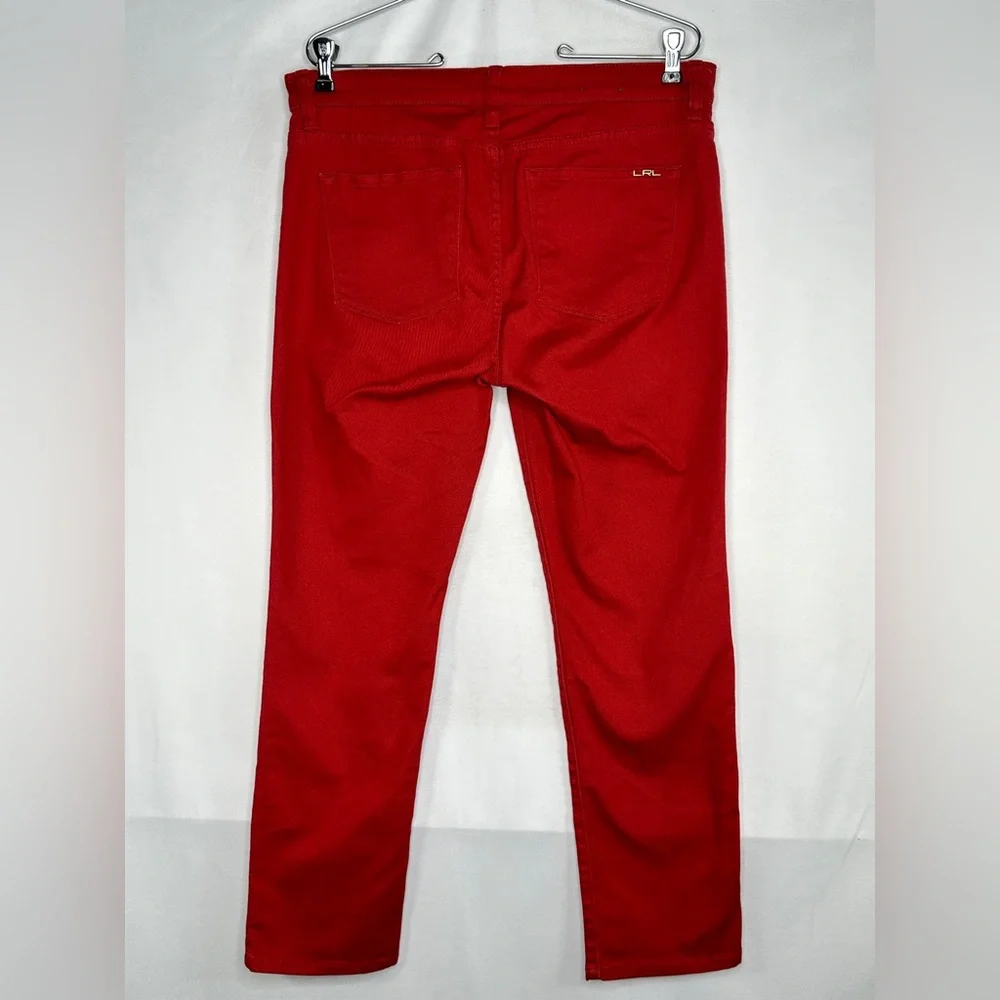 LRL Lauren Jeans Co Red Jeans Modern Straight Ankle Sz 10‎